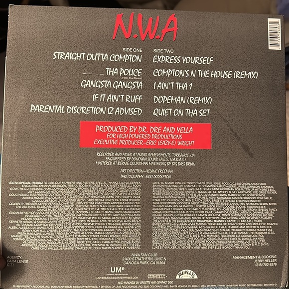 N.W.A. - Straight Outta Compton (1988) Ruthless Records - Picture 2 of 2